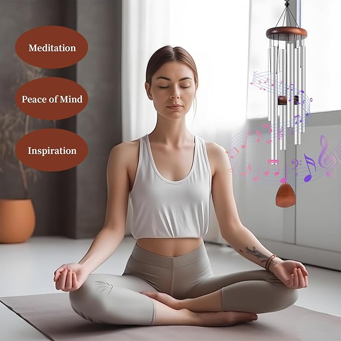 37 Inch Large Aluminum Wind Chimes Outdoor Zen Wind Chimes for Garden, Patio, Yard Decoration Classic Design with Wind Catc her Unisex Gift Idea for Birthday, Housewarming