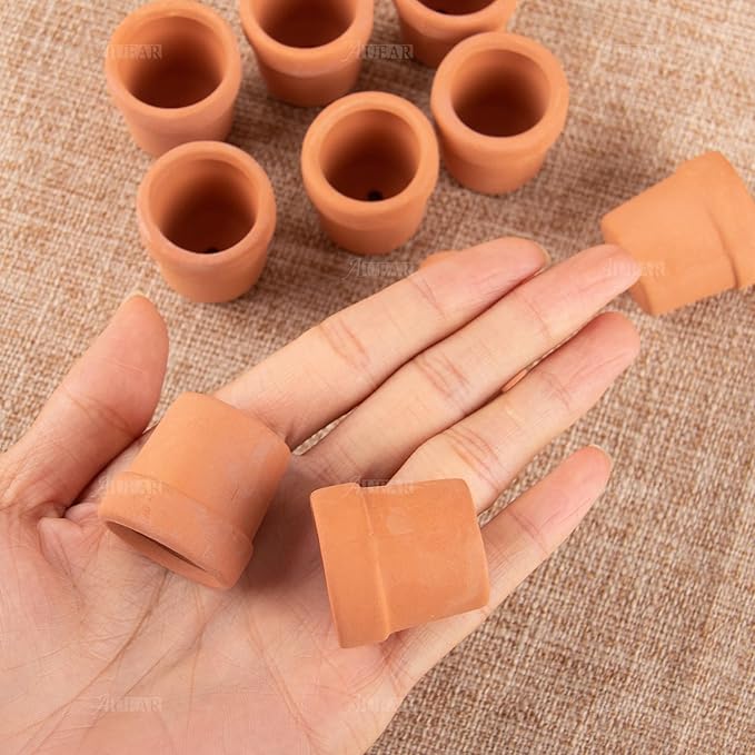 AUEAR, 10 Pack Mini Terracotta Pots Fairy Garden Clay Small Flower Pot for Indoor Outdoor Crafts 1.2"x1.2"