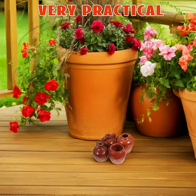 Kisangel Mini Flower Pots 4Pcs Half-Glazed Ceramic Succulent Planters Cute Miniature Pots for DIY Fairy Garden Desktop Windowsill Decor Dollhouse Accessories