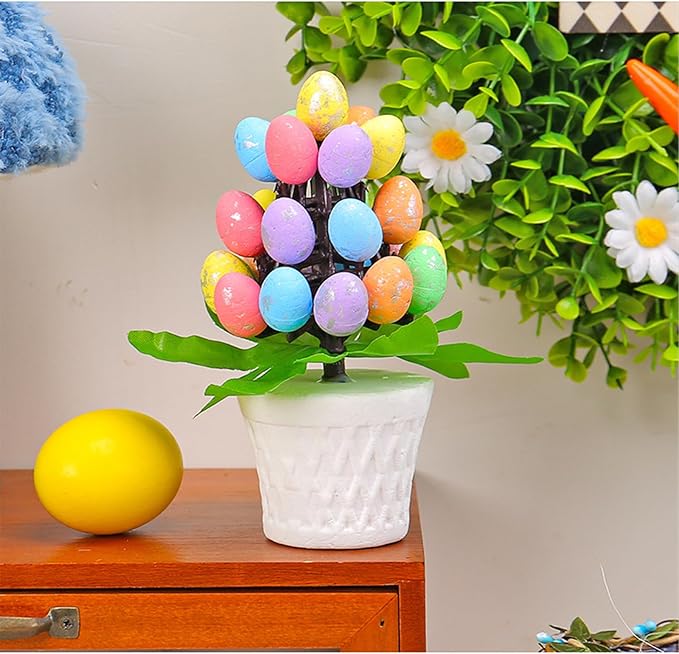 Sturdy Easters Eggs Potted Decoration Stylish Easters Eggs Vase Accent Display Decoration for Seasonal Home Styling Festival Atmosphere