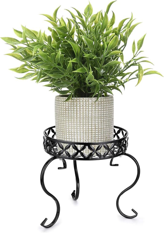 OwnMy Metal Round Plant Stand Indoor Outdoor Iron Flower Pot Holder, Heavy Duty Plant Stand Display Potted Rack for Home, Garden, Patio, Black