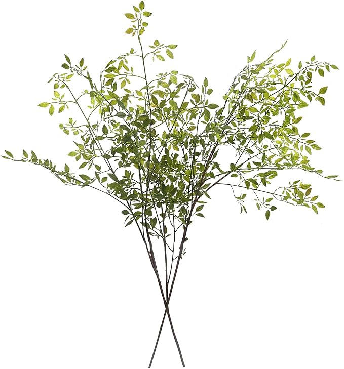 Melorca&Guilla Artificial Plants,2PCS 43" Green Faux Branches for Vase,Artificial Plants for Shop Garden Office Home Décor
