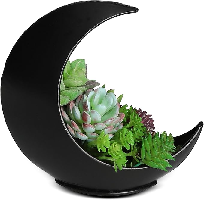 2 Pack - Table Moon Planter Candle Holder - Boho Planters for Indoor Succulents, Air Plants, Faux Plants - Witchy Gifts