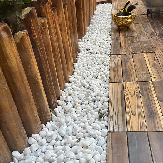 20lb White River Rocks for Landscaping, 2-3 Inch Natural Pebbles for Indoor Plants, Snow White Decorative Stones, Ideal for Fish Tank, Vases, Crafting, Home Decor and Garden Rocks