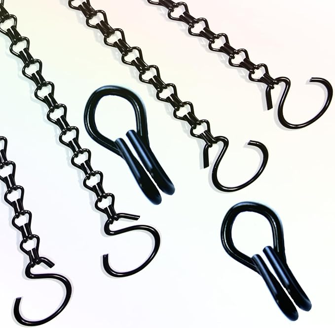 2Packs 26inch 90lbs Black Heavy Duty Metal Hooks Hanging Chains Hangers for Garden, Balcony, Yard, Kitchen, for Hanging Plant Pots,Planters,Bird Feeder,Lanterns, Billboard Etc.