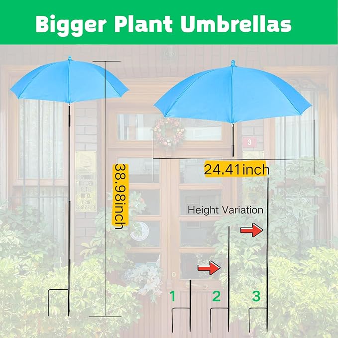 Plant Umbrellas for Outdoor Plants, Garden Umbrella Shade for Potted Plants and Garden Beds, Defend Plants From Blazing Sun and Rain with Adjustable Angle