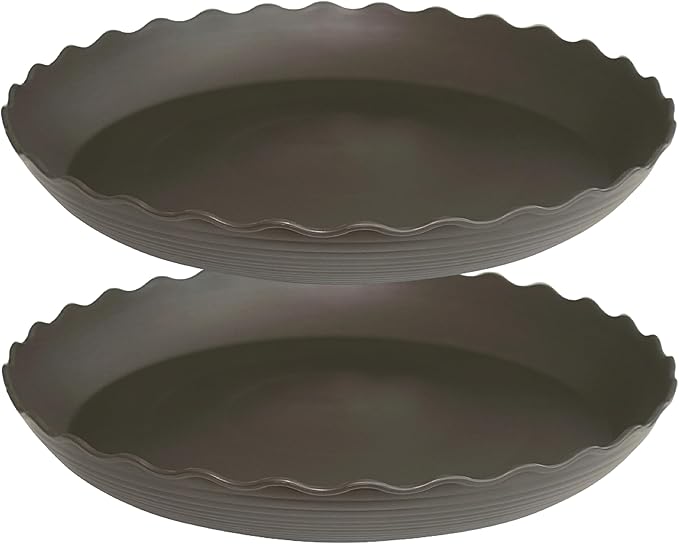 2 Pack of 12 inch Plant Saucer Plant Tray, Plastic Plant Saucer, Heavy Duty Plant Tray for Pots, Plant Saucers for Indoors Planter, Garden Water Plate Bowls for Gallon Grow Bags (Brown)