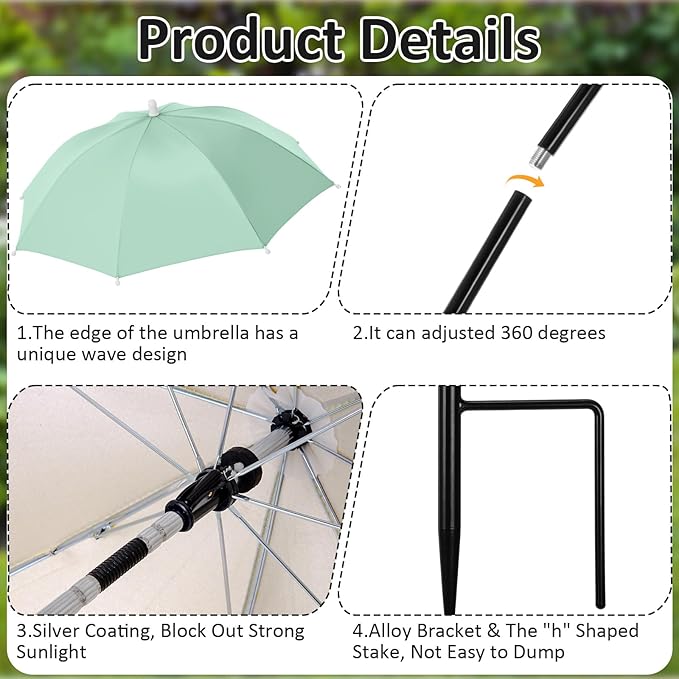 Plant Umbrellas for Outdoor Plants 24.8 Inch Garden Shade Cover Sun Protection Umbrella Space Saving Garden Umbrella Shade Canopy for Potted Plants Bed Flower Pot