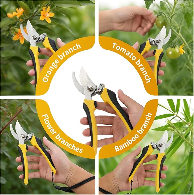 1 Pcs Garden Scissors Pruning Shears Sharp Stainless Steel,8in Garden Clippers Handheld,Pruning Shears for Gardening, Flower Shears Florist Scissors for Plant Tree Trimmers