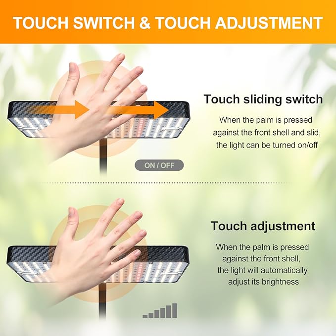 FECiDA Smart Control Desk Grow Light, Tabletop Grow Lights for Indoor Plants, Seed Starting, Bonsai, 4/8/12/16/20H Timer, 25 Watt Power Draw, Bright Enough Like A Small Sun, 16"-24" Height Adjustable