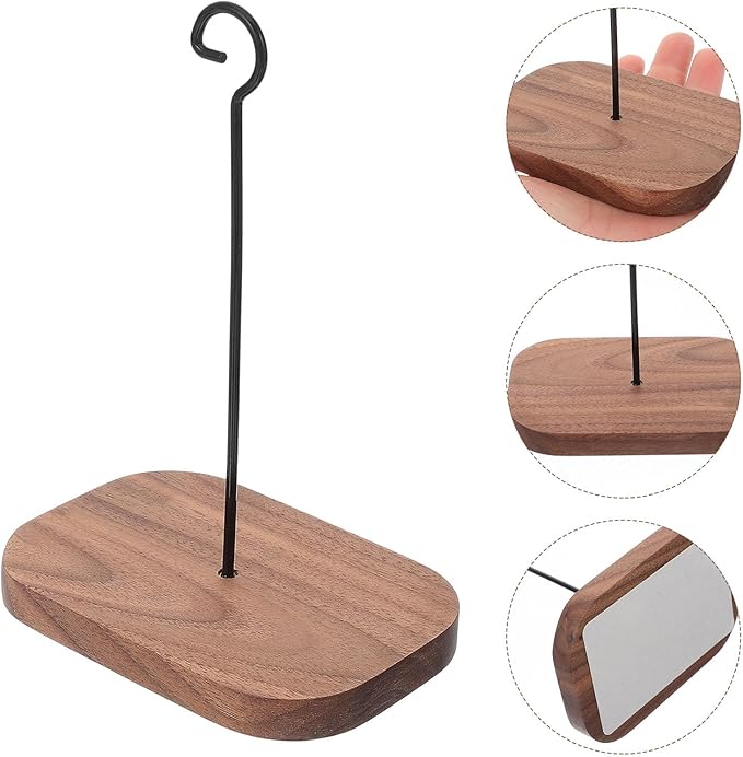 Totority Wall-Mounted Hanging Rack with Self-Adhesive Walnut Hook for Outdoor Wind Chimes and Planters, No-Drill Hanging Bracket for Garden and Balcony Décor