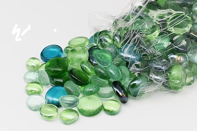 Set of Sea Green Aquarium and Vase Gems - 84 oz - Around 5 Pounds of Gems Perfect for Aquariums, Vase Fillers, Table Scatter, Scrapbooking and Much More! Turtle Green Aqua Gems!