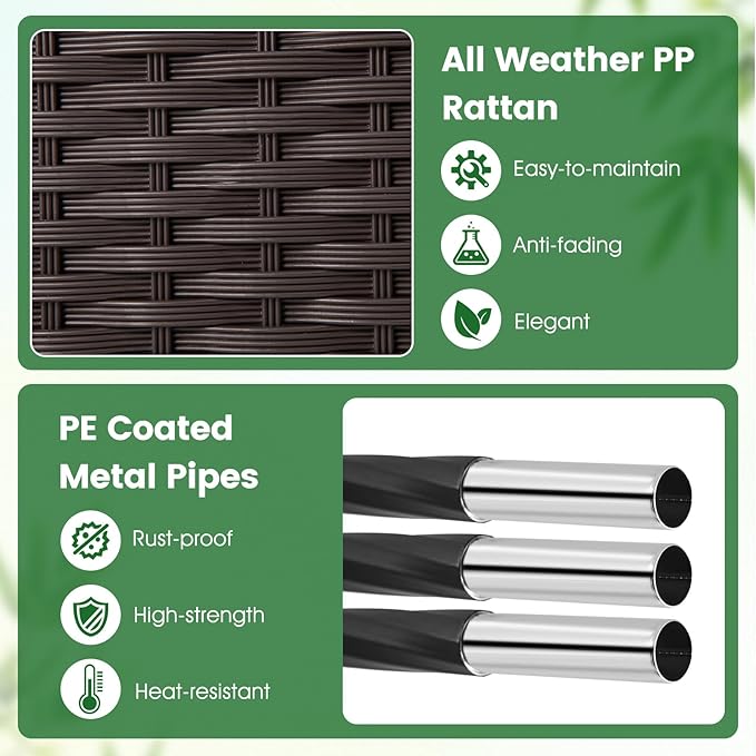 HAPPYGRILL Raised Garden Bed with Trellis, Double Self-Watering Planter Boxes w/Drain Holes for Climbing Vines Flowers Vegetables, Indoor Outdoor Tall Plant Support Privacy Fence for Backyard Balcony