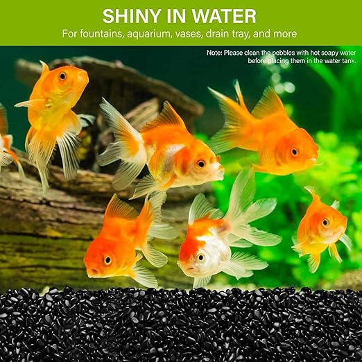 NUPICK 3lb River Rocks for Plants Indoor, 1/5 Inch Black Pebbles for Vases Fillers, Decorative Pea Gravel for Fish Tank, Natural Polished Stones for Succulent, Bonsai, Landscaping, Bird Baths