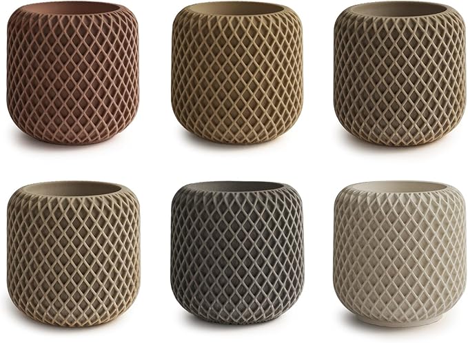 Unique Candle Jar Resin Mold, Geometric Texture Storage Container Silicone Molds for Resin Casting, Round Concrete Cement Jewelry Holder Planter Mold, Creative Display Art Craft DIY Home Decor