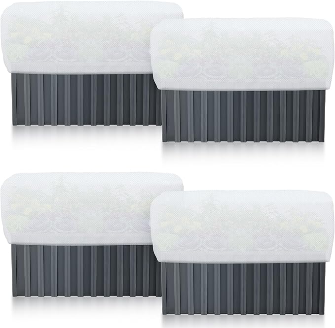 VitalCozy 4 Pcs Plant Covers Freeze Protection, 3.6 x 1.5 x 1.3 ft Rectangle Raised Garden Bed Covers with Drawstring, 2.1oz/yd² Large Garden Box Frost Blanket Cloth Reusable for Winter Outdoor Plants