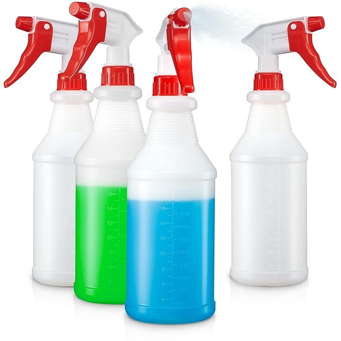 SUPER+ 2 Pack Plastic Spray Bottles 24 OZ – Leak Proof, Adjustable Nozzle, Empty Spray Bottles For Cleaning Solutions, Plants, Pet, Or Diy Spray Bottle