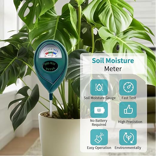 2 Pcs Green Soil Moisture Meter, Plant Water Meter, Moisture Meter for Plants, Soil MoistureTester, Soil Water Gauge for Plants, Plant Moisture Monitor No Battery Needed (Green+Green)
