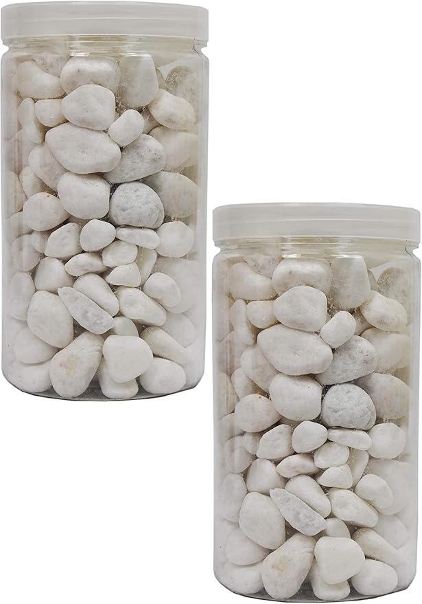 Around 5 Pounds of Matte White Decorative Stones - Perfect for Aquariums, Vase Fillers, Table Scatter, Much More!(Panacea White River Stone)