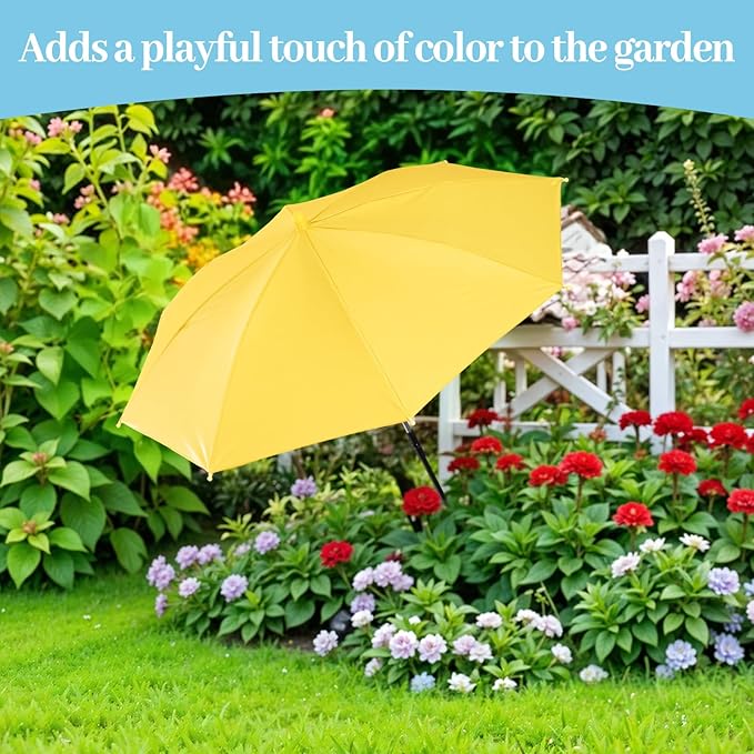 Prudiut Plant Umbrellas for Outdoor Plants, Plant Shades for Outdoor Plants from Direct Sunlight, 24in Garden Sun Shade Umbrella for Potted Plants Garden Bed Flower Pot