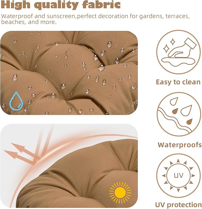 Outdoor Chair Cushions 2 Pack, Water Repellent Seat Cushion, Floral Wicker Chair Cushions for Patio Furniture, Garden Rocking Chairs, Dining Chair, 19"x19"x3.9"