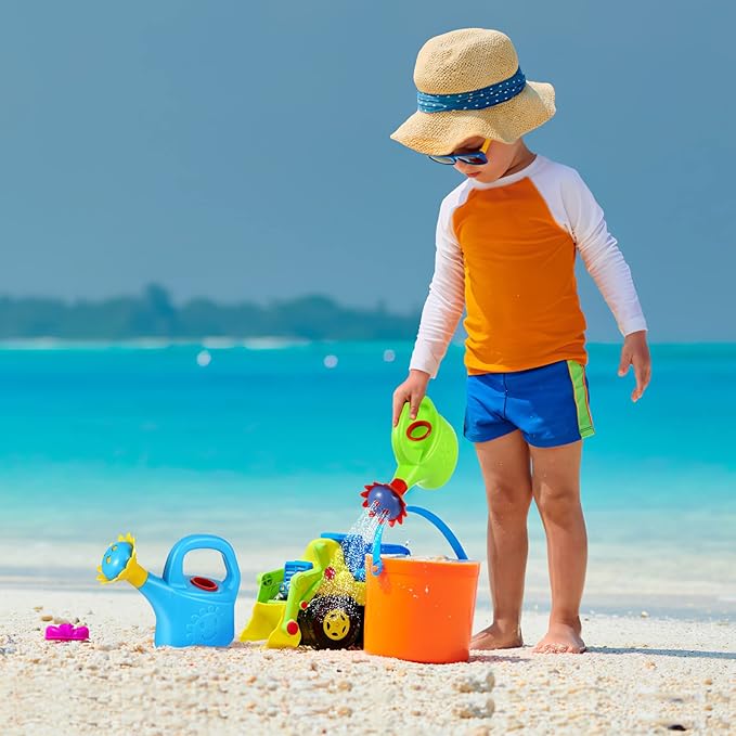 TOYANDONA 2PCS Watering Can Toys, Interesting Plastic Watering Can Toys Play House Garden Watering Can Toys for Children Beach Sand Toys (Random Color)