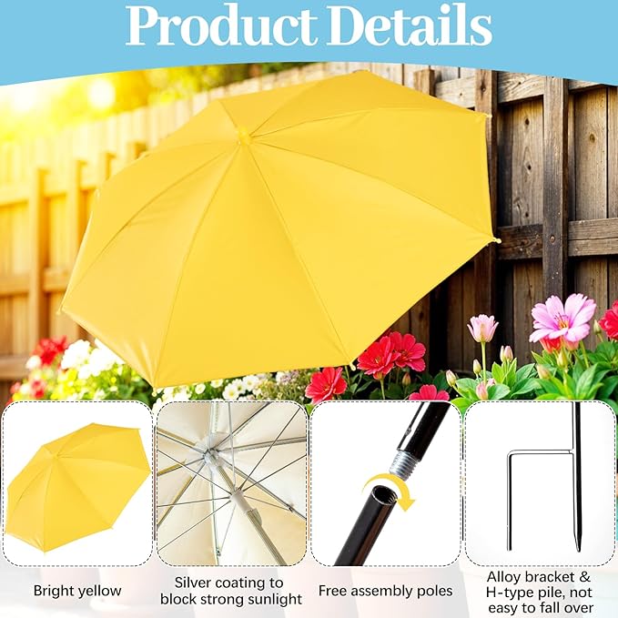 Prudiut Plant Umbrellas for Outdoor Plants, Plant Shades for Outdoor Plants from Direct Sunlight, 24in Garden Sun Shade Umbrella for Potted Plants Garden Bed Flower Pot