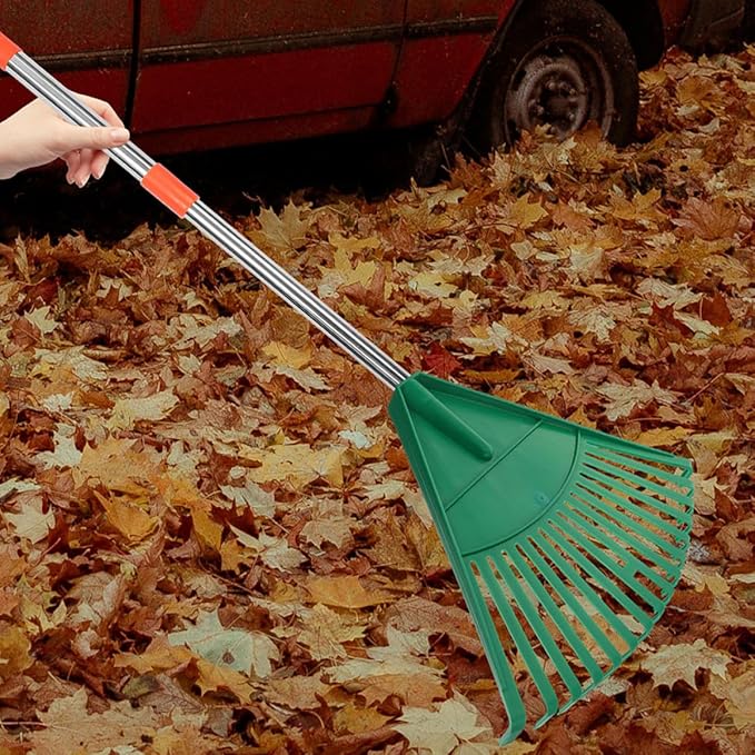 2Pcs Plastic Garden Rake Heads Leaf Rake Gardening Tool for Lawn Yard Grass Cleaning Replacement Patio Heads Sturdy Green Gardening Accessories