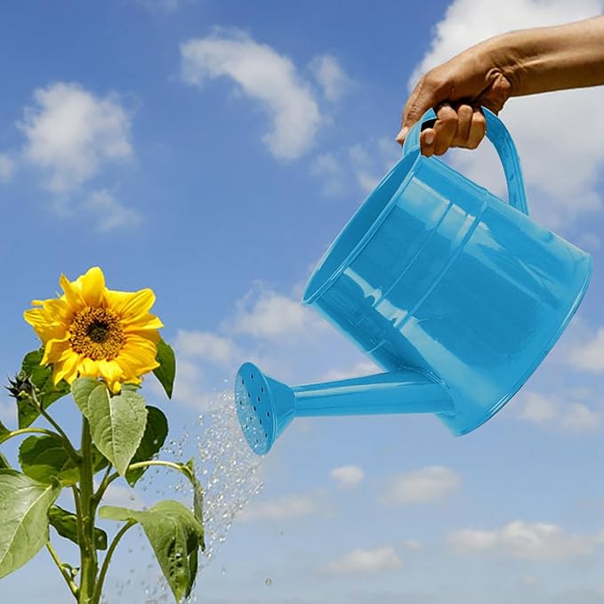 Watering Can Gardening Tool Accessories, Sprinkling Can 1L Metal Flower Garden Watering Can for Outdoor Indoor Plants Lawn Garden (Blue)