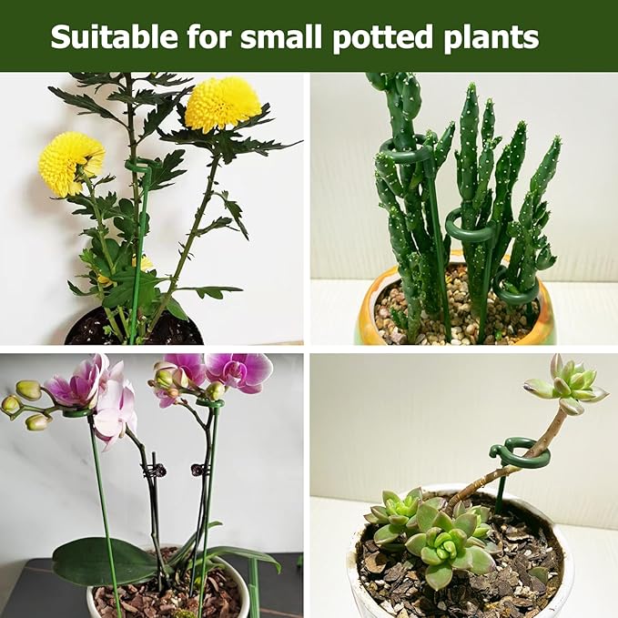 Pack of 30 Small Plant Stakes for Indoor Plants 3 Size 6.7/10.7/14.6/ Inches Single Stem Plant Support Stakes for Phalaenopsis/Orchid Flower/Roses/Chrysanthemum/Succulent