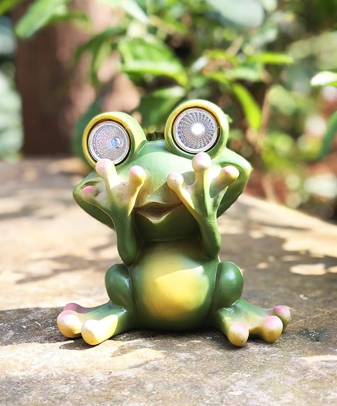 Solar Powered Frog Outdoor LED Garden Light Decor (See - NO)