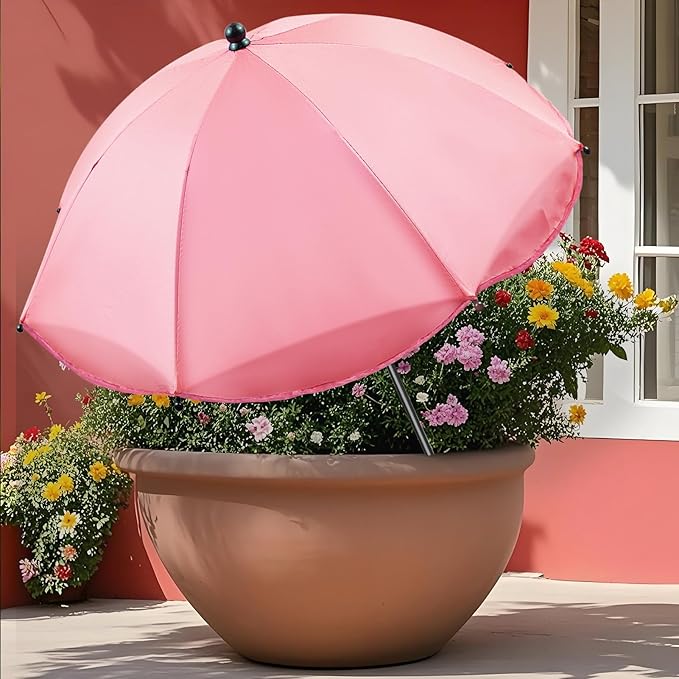 Upgraded Plant Umbrellas for Outdoor Plants 50in Higher 26in Larger Adjustable Angles Plant Shade Umbrella Sturdy Garden Shade Cover Sun Protection Umbrella for Potted Plants Garden Bed Flower Pot