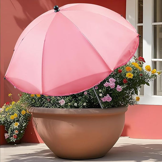 Upgraded Plant Umbrellas for Outdoor Plants 50in Higher 26in Larger Adjustable Angles Plant Shade Umbrella Sturdy Garden Shade Cover Sun Protection Umbrella for Potted Plants Garden Bed Flower Pot