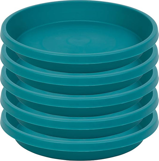Plastic Plant Saucers for Big Pots 12 Inch Round Pack of 5 Heavy Duty Drip Trays for Large Indoor Outdoor Pots