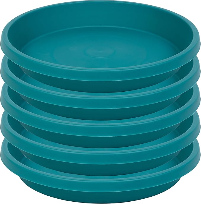 Plastic Plant Saucers 10 Inch Round Pack of 5 Heavy Duty Drip Trays for Indoor Outdoor Use