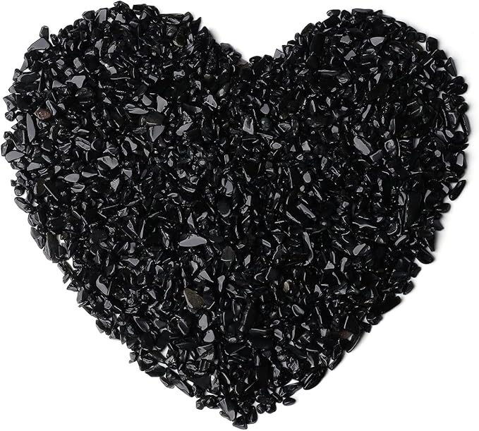 LAIDANLA Obsidian Crushed Stone Crystal Chips Bulk Natural Gemstones Healing Reiki Crystals Mini Quartz Vase Filler Aquarium Gravel 0.55lb