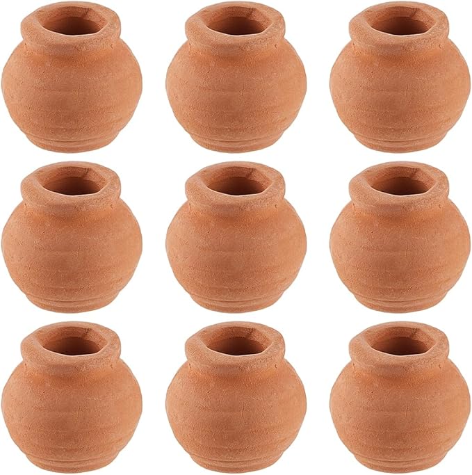 GORGECRAFT 1 Box 10Pcs Miniature Tiny Clay Pots Pottery Planter Mini Flower Terra Cotta Succulent Pots for Fairy Garden DIY Plants Office Desktop Windowsill Decoration Nursery Wedding Favors