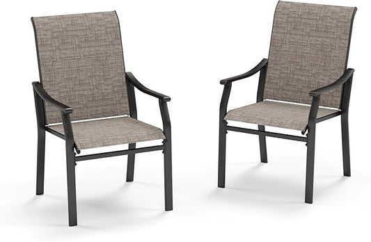 Sophia & William Outdoor Chairs Set of 2, Patio Chairs with Breathable Textilene Fabric and Heavy-Duty Iron Frame, Perfect for Lawn Garden Backyard Deck 350 lbs Capacity