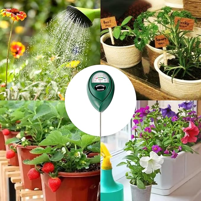 Soil Moisture Meter, 2 Pack Plant Water Meter Soil Meter Moisture Sensor Hygrometer for Indoor Outdoor Plant Care,No Battery Needed(Green)