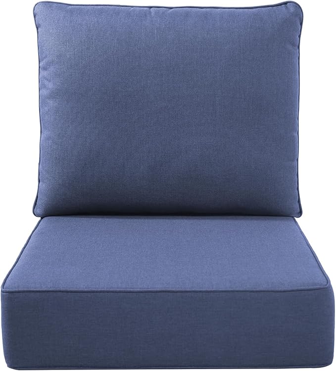 Luxury Outdoor Seat Cushion Set-22 x 24 x 6 Inch Outdoor Chair Cushions with Water Resistant & Removable Cover Outdoor Cushions for Patio Furniture Chair Sofa Couch