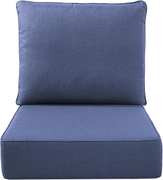 Luxury Outdoor Seat Cushion Set-22 x 24 x 6 Inch Outdoor Chair Cushions with Water Resistant & Removable Cover Outdoor Cushions for Patio Furniture Chair Sofa Couch