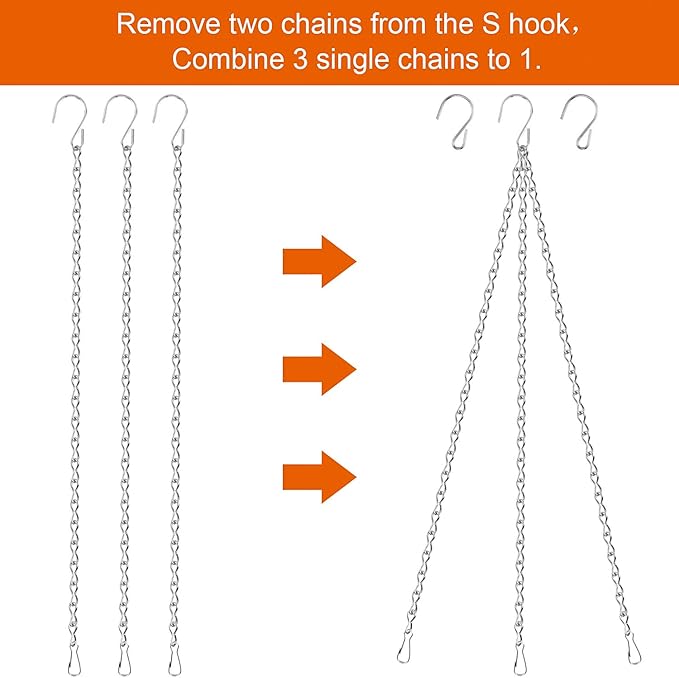 Outus 4 Pack 19. 7 Inch White Hanging Chain for Bird Feeders, Planters, Lanterns, Wind Chimes, Decorative Ornaments and Birdbaths Basket Extender Chain Outdoor Indoor