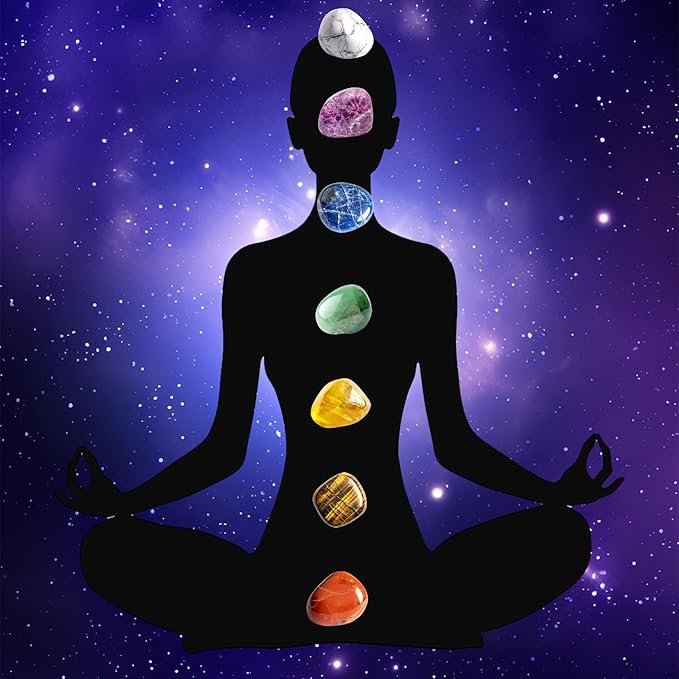 Polished 7 Pcs Chakra Healing Stone Rocks Set – 0.8" Natural Tumbled Gemstones, Large Palm-Sized Pocket Stones, Crystal Collection for Reiki, Meditation, Crafts and Home Decor