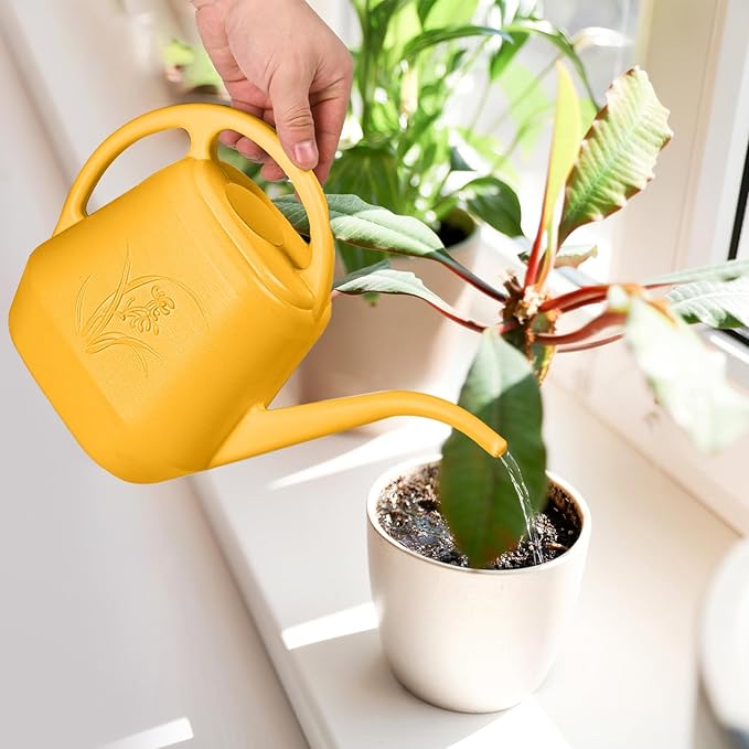 Grip Watering Can - for Home Plant Garden - 1 Gallon - Orange