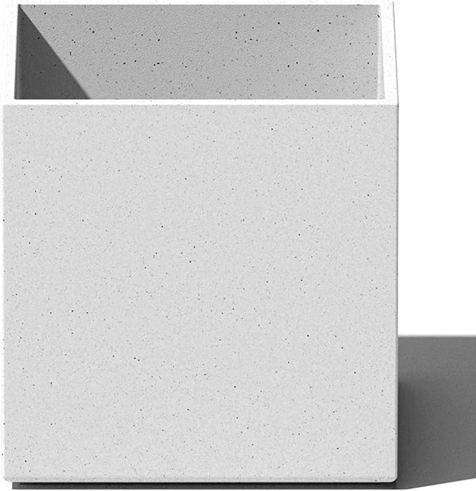 Veradek Forma Series Cube Planter - Square Planter for Window Sill/Table Decor | Made from Plastic-Stone Material | Modern Décor for Succulents, Indoor Small Plants
