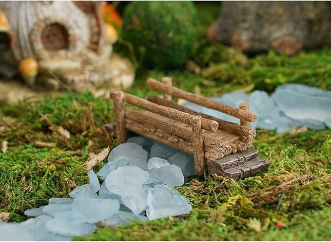 Top Collection Miniature Fairy Garden and Terrarium Wooden Bridge Figurine