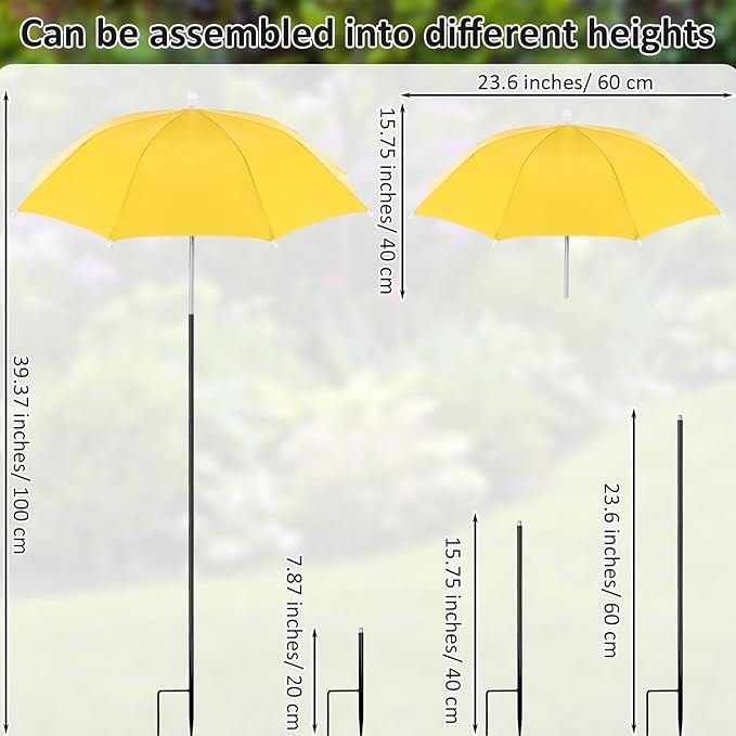 Plant Umbrellas for Outdoor Plants 24.8 Inch Garden Shade Cover Sun Protection Umbrella Space Saving Garden Umbrella Shade Canopy for Potted Plants Bed Flower Pot