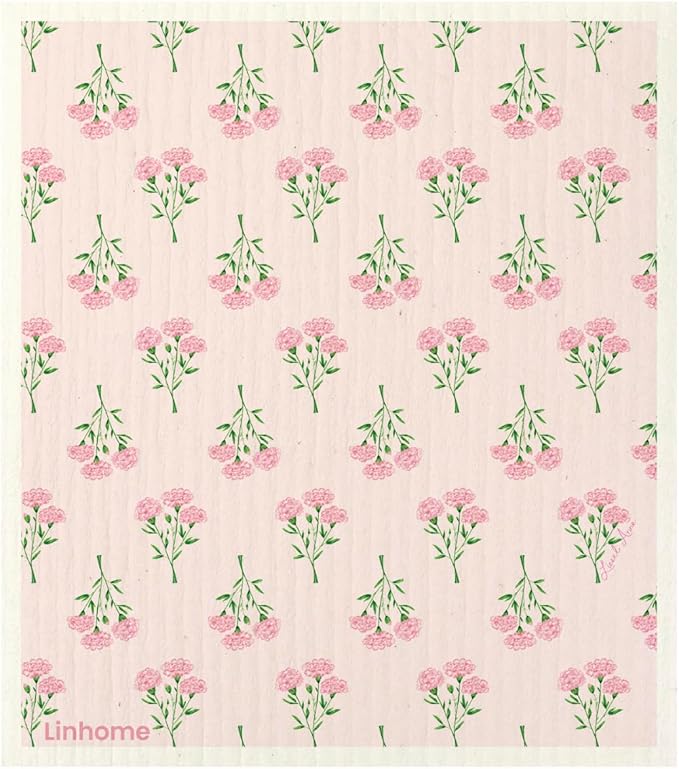 Garden Collection Swedish Dishcloth, Reusable Paper Towel, Super Absorbent Cellulose Sponge, Kitchen Cleaning Cloth, Washable & Compostable (Blooming Garden - 5 Pack)