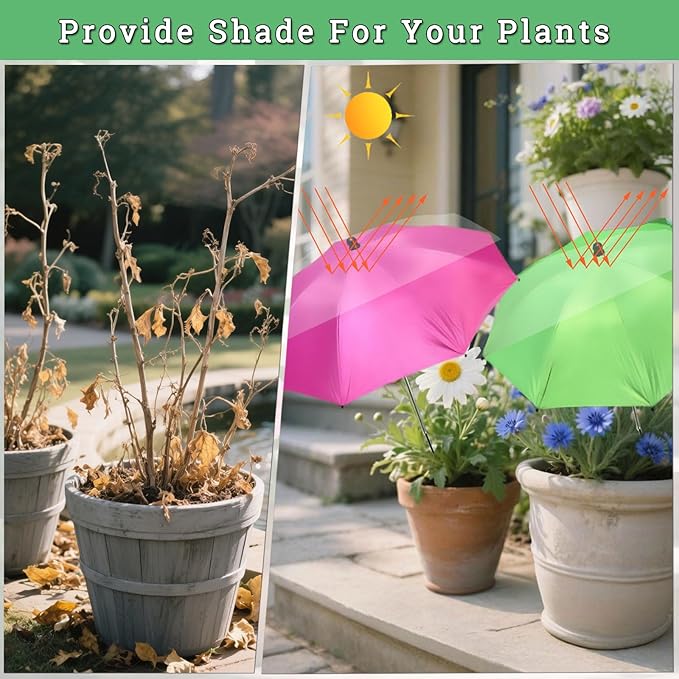 Upgraded Plant Umbrella Shade Cover for Outdoor Plants, 26" Larger Garden Plant Umbrella Shade with Adjustable Height & Angle,40'' Sun Shade for Plants, Potted Plant, Garden Beds