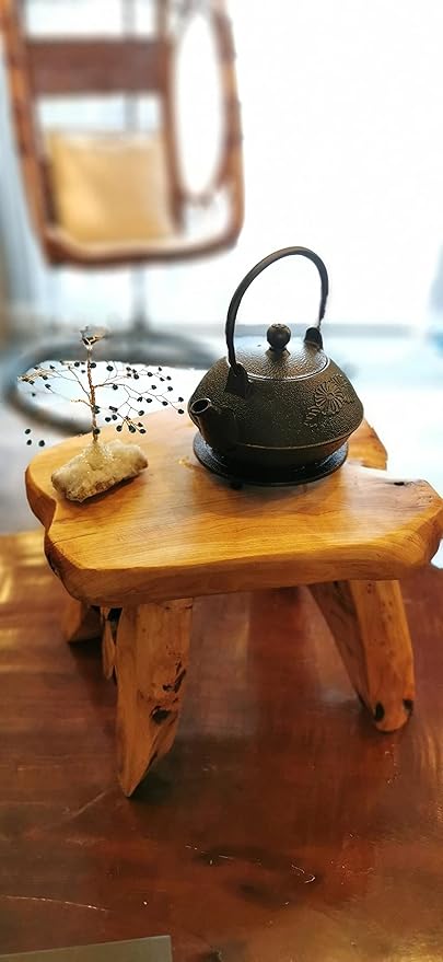 THY COLLECTIBLES Natural Tree Stump Stool Live Edge Cedar Wood Plant Stand, Stool, Garden Bench, Side Table L13 x W11 x H9.5